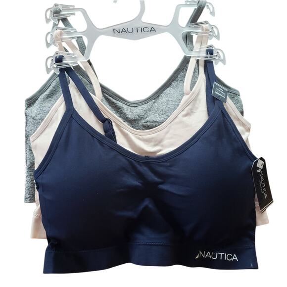 NAUTICA 3pk super soft lounge bras removable‎ pads 2X - Picture 1 of 8
